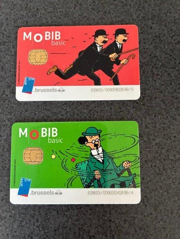 Tintin lot de 5 cartes de Transport MOBIB Tintin - 2016