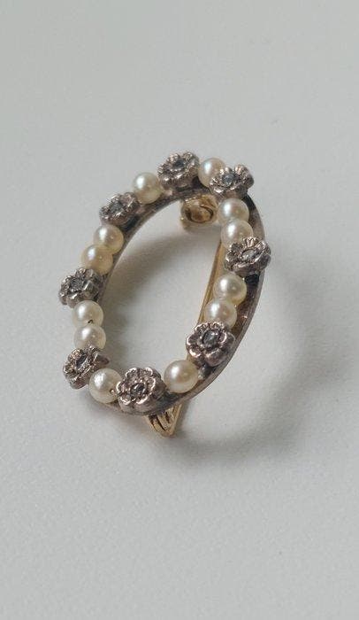 Sans prix de réserve - Bijou broche - 19,2 carats Or jaune,, Bijoux, Sacs & Beauté, Bijoux anciens