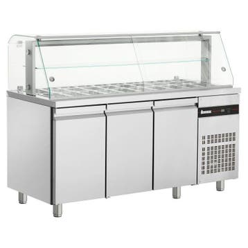 Saladette | 421L | RVS | 3 Deuren (1/1 GN) | Boven 20x 1/4, Verzenden, Nieuw in verpakking