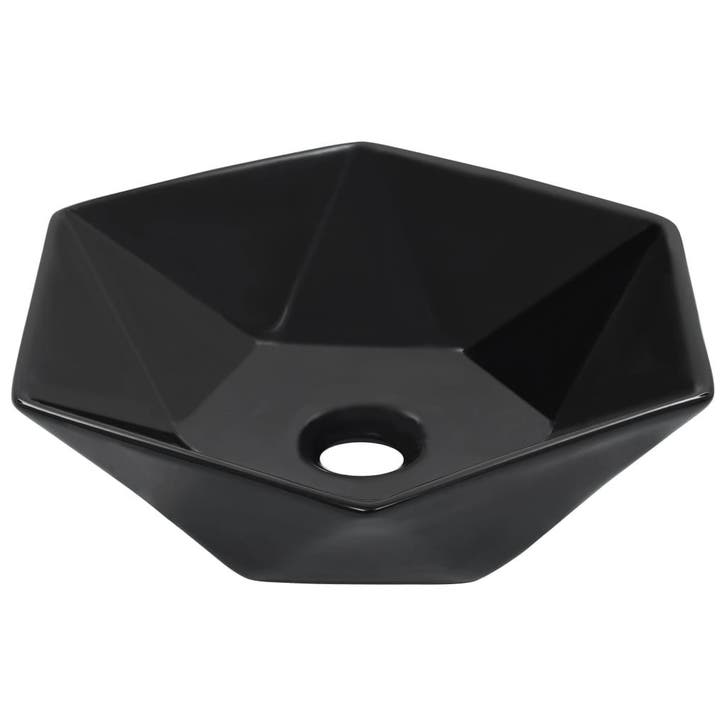 vidaXL Wastafel 41x36,5x12 cm keramiek zwart, Doe-het-zelf en Bouw, Sanitair, Nieuw, Verzenden