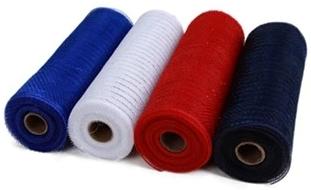 Decomesh metallic set rood wit blauw donkerblauw 26 cm rol 9, Nieuw