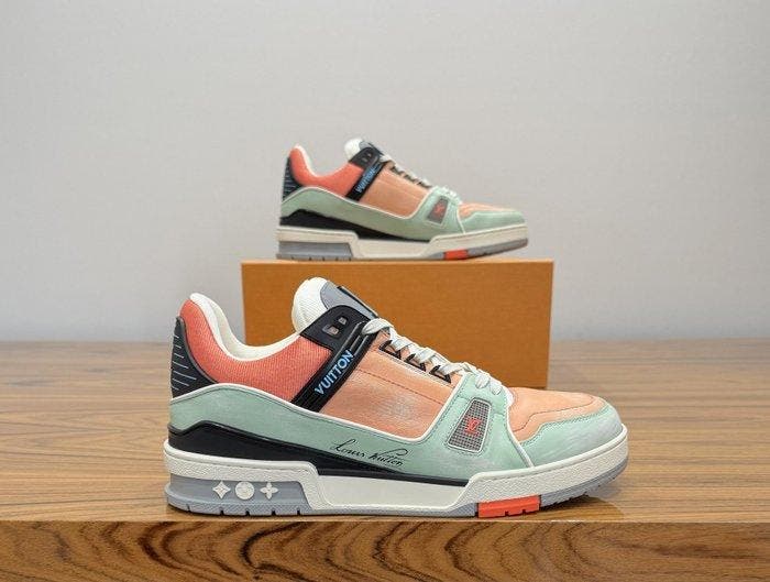 Louis Vuitton - LV Trainer Orange Teal Vintage - Sneakers -, Kleding | Heren, Schoenen