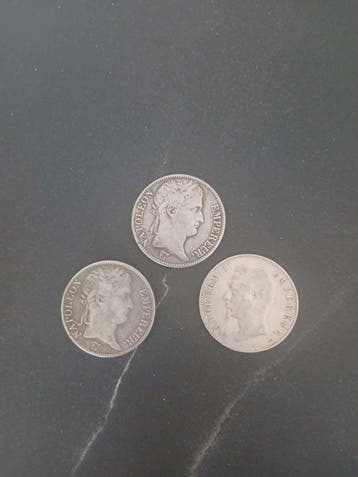 Frankrijk. Lot of 3 silver coins (Zonder minimumprijs)