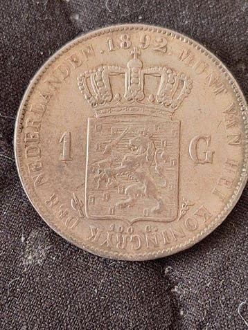 Nederland. Wilhelmina. 1 Gulden 1892 (Zonder minimumprijs)