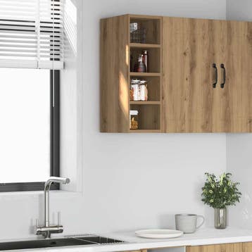 vidaXL Bovenkast Riga 20x29,5x60 cm bewerkt hout artisanaal, Huis en Inrichting, Verzenden, Nieuw