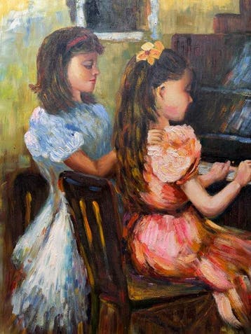 William James (1972-) - Jeunes filles au piano