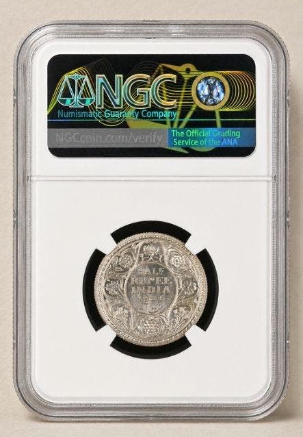 Brits India. George VI. 1/2 Rupia 1936 - NGC MS62 (Calcuta), Timbres & Monnaies, Monnaies | Asie