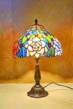 Lampe de table - Lampe de style Tiffany rose - Vitrail