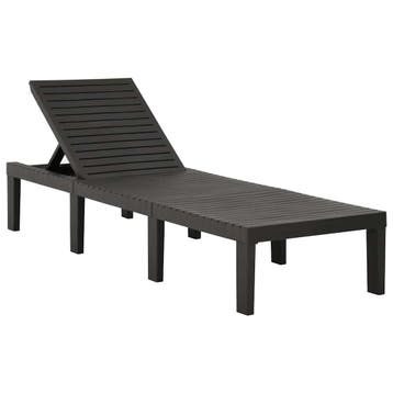 vidaXL Ligbed kunststof antracietkleurig, Verzenden