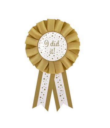 Goud Witte Rozet I Did It, Verzenden, Nieuw