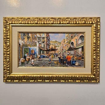 Francesco Vassetti (1936-2020) - Via del Gigante, Napoli, Antiek en Kunst, Kunst | Schilderijen | Klassiek