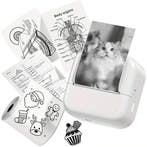 Mini fotoprinter zwartwit labelprinter labelmaker wit zwart, Nieuw