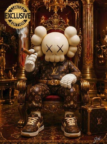 JZL - [XL] KAWS LEGO King — Louis Vuitton Monogram Edition, Nieuw