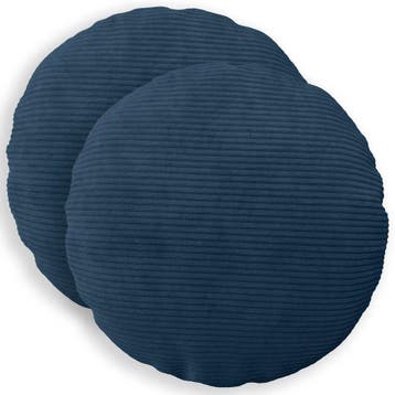 vidaXL Kussensloop 2 pcs HEERLEN Marineblauw Ø 60 cm, Verzenden, Nieuw