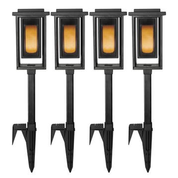 Buitenverlichting zonne-energie Set van 4 LED Solar Fakkel T, Verzenden