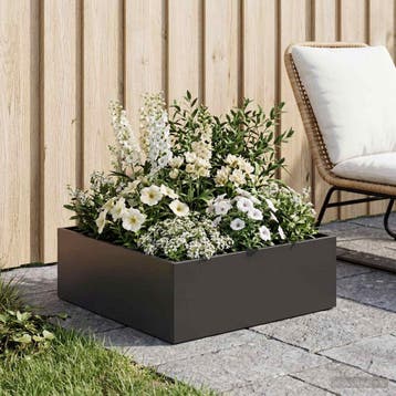 vidaXL Plantenbak Zwart 60 x 60 x 20 cm Koudgewalst staal, Tuin en Terras, Verzenden, Nieuw