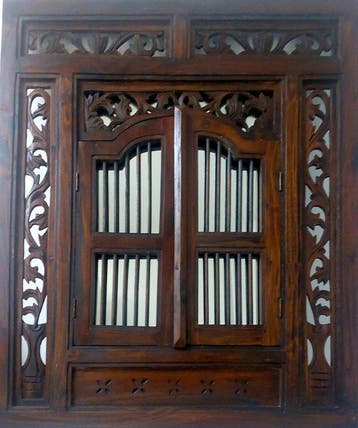 Fenêtre - 1980-1990 - Miroir de fenêtre balinais