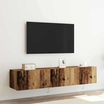 vidaXL TV Wandkast 2 st Oudhout Bewerkt hout, Verzenden, Nieuw