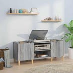 vidaXL Platenkast 121x38x48 cm bewerkt hout grijs sonoma, Verzenden