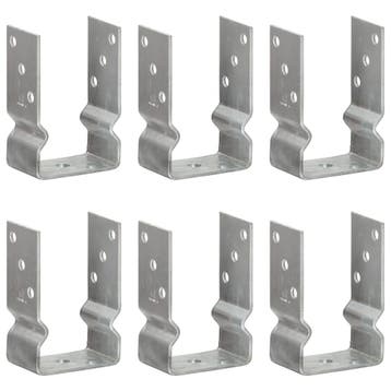 vidaXL Grondankers 6 st 9x6x15 cm gegalvaniseerd staal, Verzenden, Nieuw