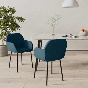 vidaXL Eetkamerstoelen 2 st fluweel blauw, Verzenden, Nieuw