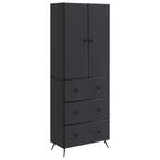 vidaXL Kast Set 2 pcs Zwart 66 x 34,5 x 90 cm Bewerkt hout, Huis en Inrichting, Kasten | Overige, Verzenden, Nieuw