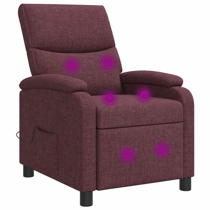 vidaXL Massage Relaxstoel Paars Stof, Maison & Meubles, Fauteuils, Envoi