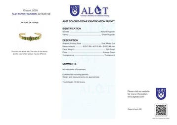Sans prix de réserve - Bracelet Argent - Diopside - Certifié