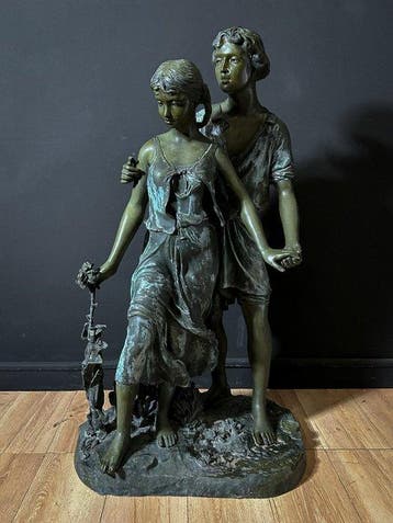 Sculpture, Fanciulli - 113 cm - Bronze, Antiek en Kunst