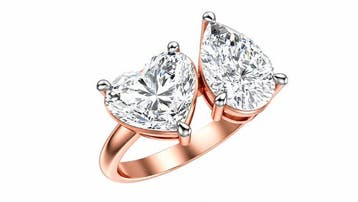 Zonder minimumprijs - Ring - 14 karaat Roségoud - 3.53ct.