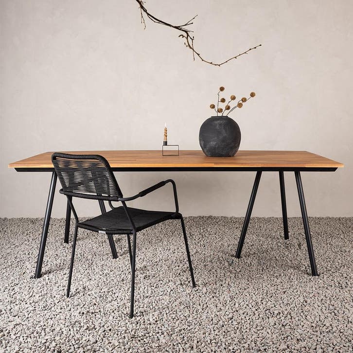 Tuintafel met houten blad | 200 x 100 cm, Tuin en Terras, Tuintafels, Nieuw, Hout, Rechthoekig, Verzenden