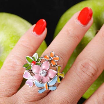 Ring Fiaba di Primavera – Zilver met emaille en