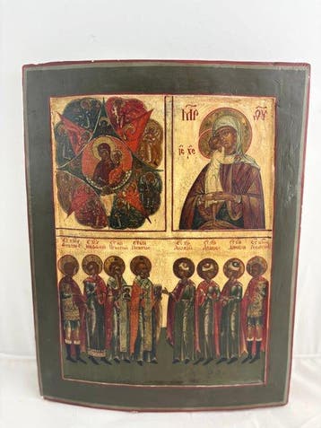 Icône - De nombreux panneaux russes en bois, icône orthodoxe