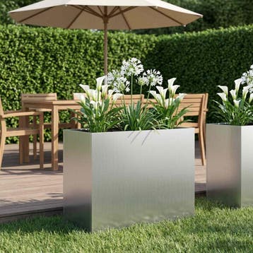 vidaXL Plantenbak zilver 60 x 30 x 40 cm Gegalvaniseerd, Jardin & Terrasse, Pots de fleurs, Verzenden