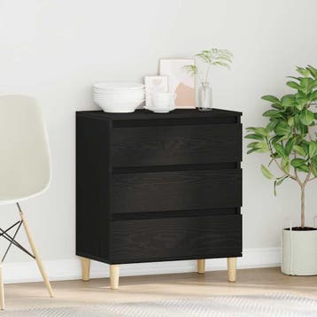 vidaXL Dressoir Zwart Eiken 60 x 35 x 70 cm Bewerkt hout, Verzenden, Nieuw