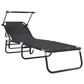 Bain de soleil pliable 190cm Noir - Seconde chance -33%, Verzenden, Nieuw