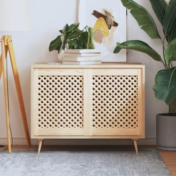 vidaXL Kastdeuren met latwerk 2 st 49,5x61,5 cm massief, Verzenden, Nieuw