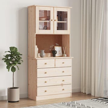 vidaXL Hoge kast ALTA 77x35x165 cm massief grenenhout, Verzenden