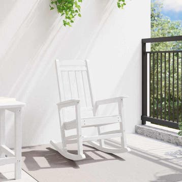 vidaXL Tuin schommelstoel Wit HDPE, Verzenden, Nieuw