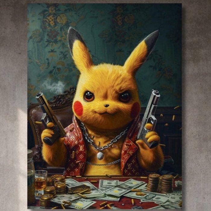 FRIDA (1982) - Gangster Pikachu in Louis Vuitton [ XXL ], Games en Spelcomputers, Spelcomputers | Overige Accessoires