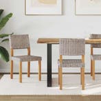 vidaXL Eetkamerstoel 2 pcs Kubu Rattan Kubu grijs 46 x 55 x, Huis en Inrichting, Verzenden, Nieuw