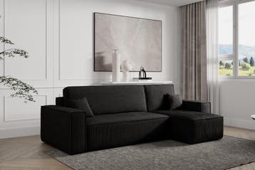 Slaapbank Ribstof Karlo Taupe | Universeel | €449,-, Huis en Inrichting, Verzenden, Blauw, Overige maten, Overige maten