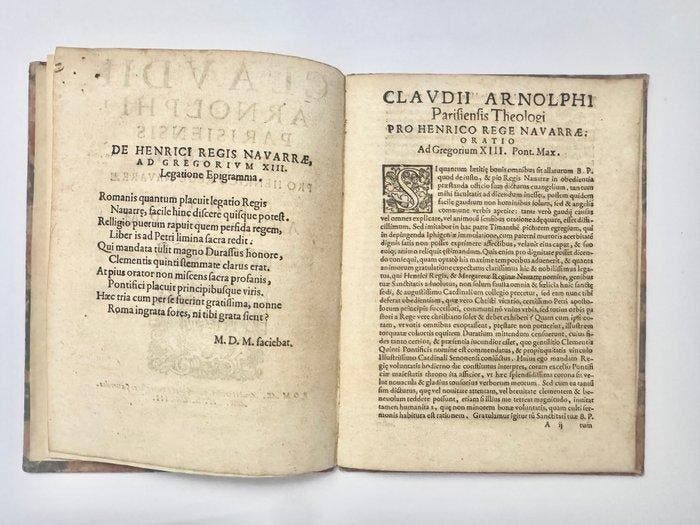 Claude d’Arnould - ORAZIONE ENRICO IV A GREGORIO XIII - 1573, Antiquités & Art, Antiquités | Livres & Manuscrits