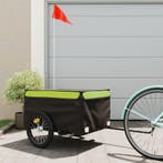 vidaXL Fietstrailer 45 kg ijzer zwart en groen, Verzenden