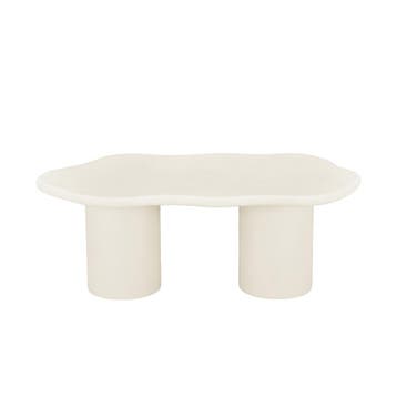 Salontafel Mangohout Organisch Maya Microcement 120 Beige cm, Verzenden, Nieuw, Industriële meubels, Overige vormen