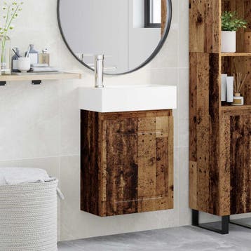 vidaXL Badkamermeubel met kraan Oud hout 45,5 x 22,5 x 84 cm, Verzenden, Nieuw
