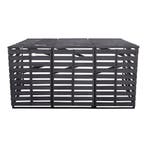 Lendo Online Wheelie Bin Surround Triple 215x80x118 cm Bois, Jardin & Terrasse