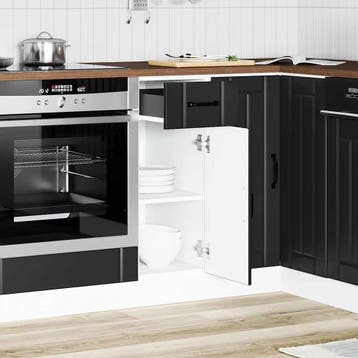 vidaXL Onderkast Lucca bewerkt hout zwart, Verzenden, Nieuw