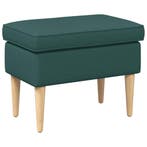 vidaXL Voetenbank 55 x 35 x 41 cm 100% polyester Berkenhout, Verzenden, Nieuw