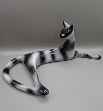 Cmielow - Mieczyslaw Naruszewicz - Figure - Liegende Katze -, Antiquités & Art